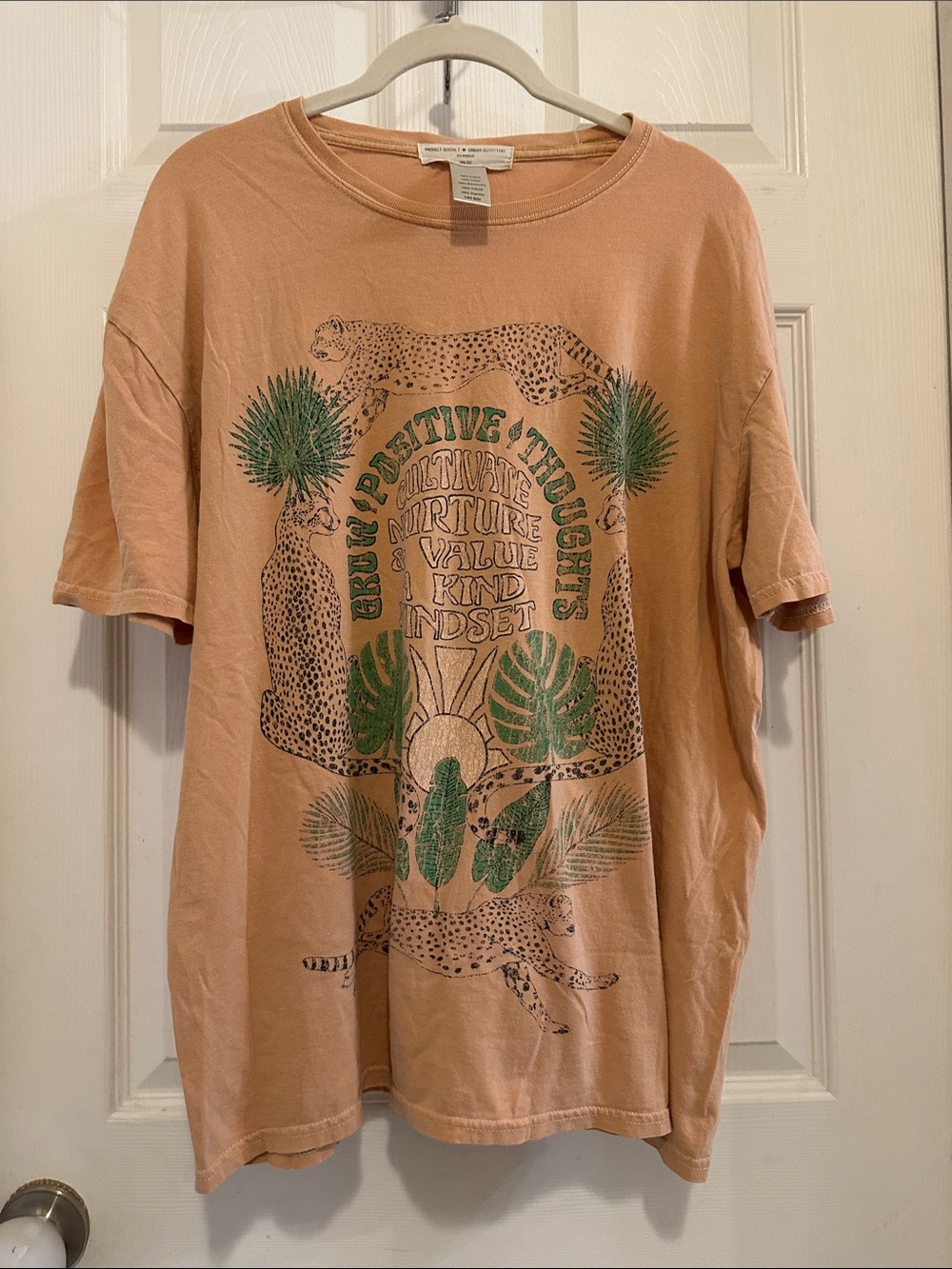 Urban Outfitters Peach Short Sleeve Cotton Tee